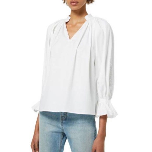 VICTORIA, VICTORIA BECKHAM
White Embroidered Organic Cotton Prairie Top - Picture 4 of 4